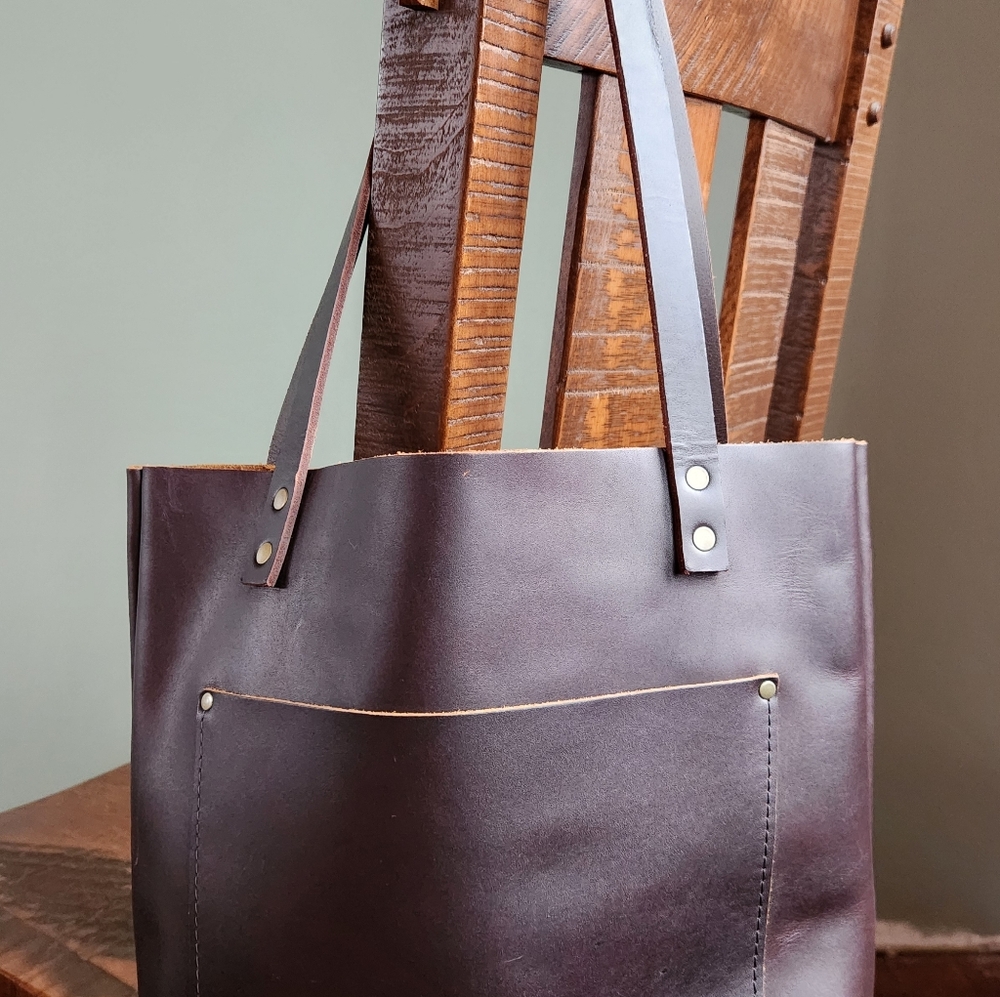 Portland Leather Classic Tote Small Grizzly